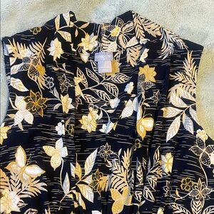 Chico's Black Dress with Gold Floral Design